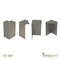 innogard Eckverbinder für Rasenkante breit Corten 100 x 4 cm