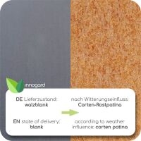 innogard Eckverbinder für Rasenkante breit Corten 100 x 4 cm